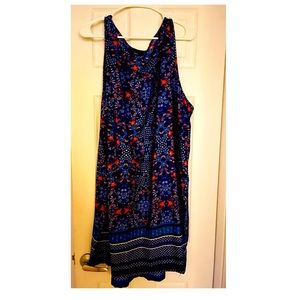 New Look blue floral silky flow pattern dress